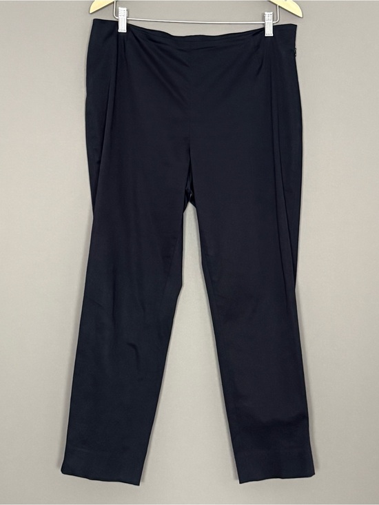 Lafayette 148 New York Pants - Lafayette 148 New York Women’s Navy Cotton Stretch Side Zip Pants 12 Large